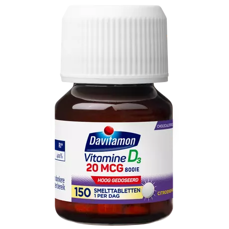 Davitamon Vitamine D3 20 MCG Voordeelverpakking Smelttabletten 150 stuks