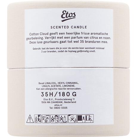 Etos Scented Glass In Sliding Tube Cotton Cloud