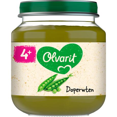 Olvarit Doperwten Babyhapje 4+ maanden 125 GR