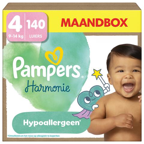 Pampers Harmonie Maandbox Luiers Maat 4 9-14 kg 140 stuks