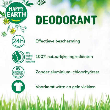 Happy Earth 100% Natuurlijke Rose Petitgrain Deodorant Crème 40 ML