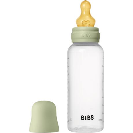 BIBS Babyfles 270 ML Sage met Latex speen en opvouwbaar trechtertje