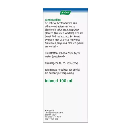 A.Vogel Echinaforce Bij Onvoldoende Weerstand En Griep Druppels 100 ML