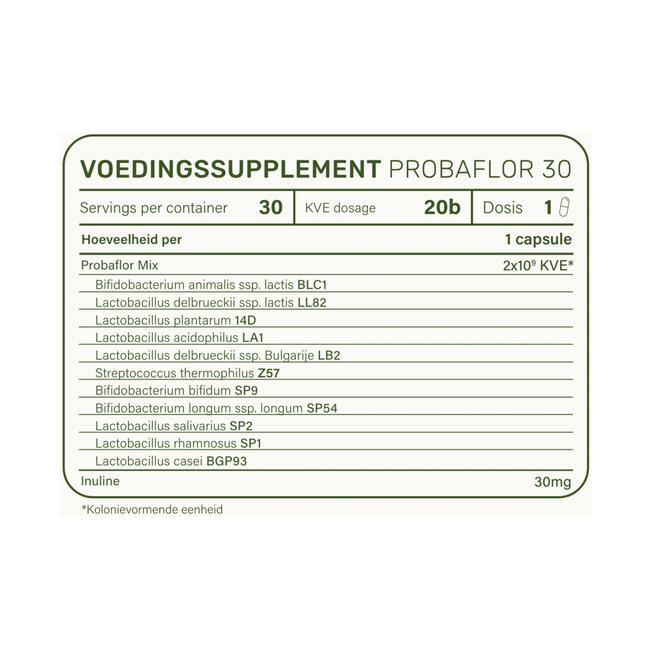 Nupure probaflor - Probiotica complex, hooggedoseerd met inulin, 30 capsules