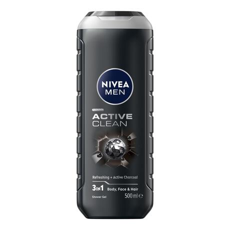 NIVEA MEN Active Clean Douchegel & Shampoo 3-In-1 Formule 500 ML