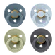 BIBS Colour Fopspeen Rond Latex Maat 2 Petrol/Sage/Baby Blue/Iron 4 stuks