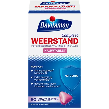 Compleet Weerstand Vitamine C & D3 Bosvruchten Kauwtabletten 60 stuks