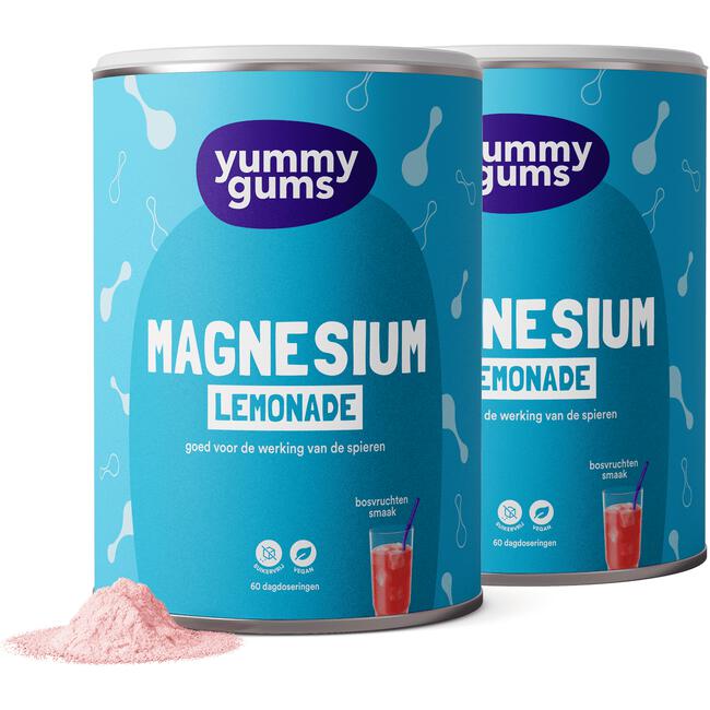 Yummygum Magnesium Lemonade Suikervrij 240 GR