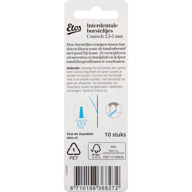 Etos Interdentale borsteltjes Conisch 2,5-5 mm