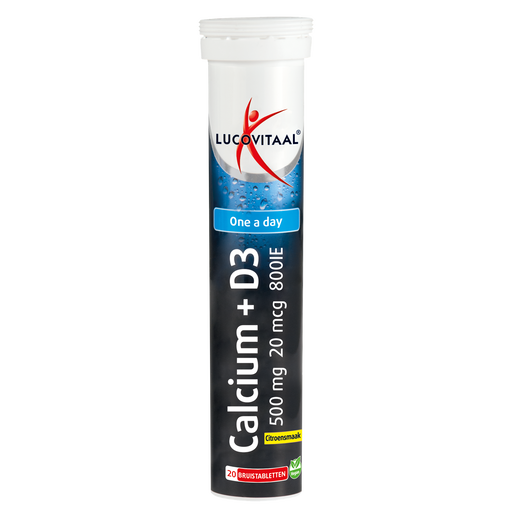 Lucovitaal Calcium & D3 800 IE Citroensmaak Bruistabletten 20 stuks
