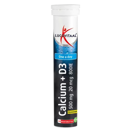 Lucovitaal Calcium & D3 800 IE Citroensmaak Bruistabletten 20 stuks