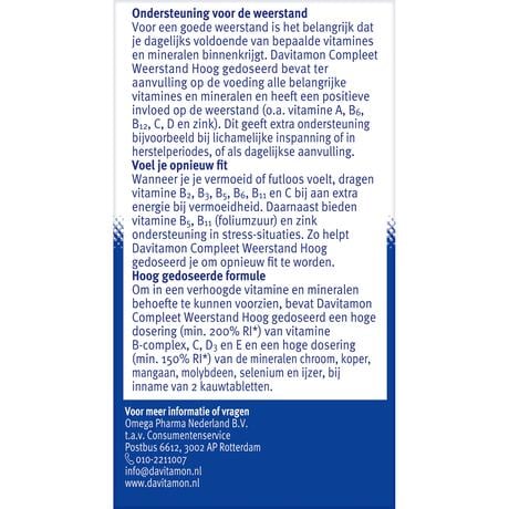 Davitamon Compleet Weerstand Forte 50 Kauwtabletten