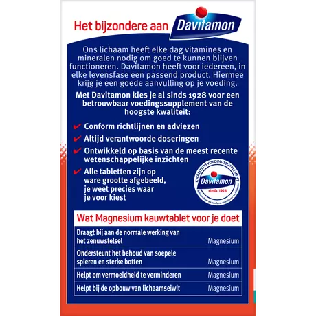Davitamon Magnesium Pepermunt Kauwtabletten 60 stuks