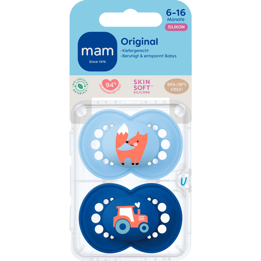 MAM Original Fopspeen 6-16 Maanden Blauw 2 stuks