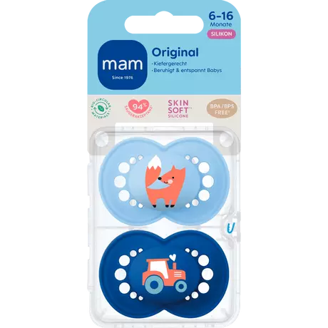 MAM Original Fopspeen 6-16 Maanden Blauw 2 stuks