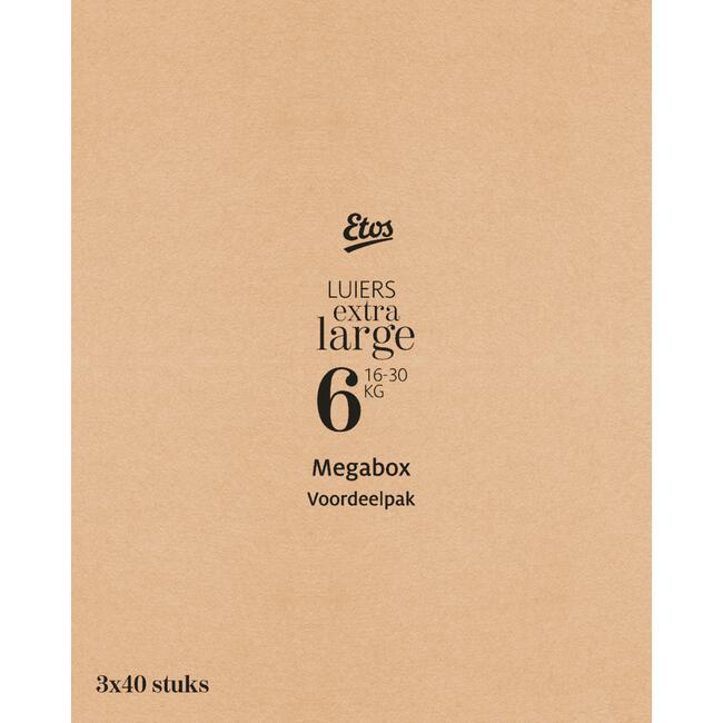 Etos Woezel & Pip Luiers Extra Large Megabox Voordeelpak Maat 6 16-30 kg  120 stuks