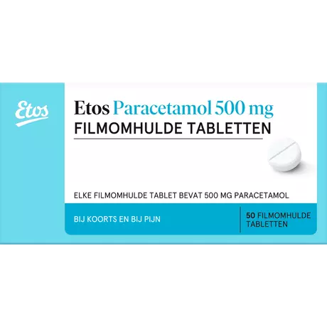 Etos Paracetamol 500 MG Filmomhulde Tabletten 50 stuks