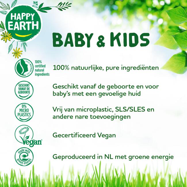 Happy Earth Zeepvrije Shampoo Baby & Kids 200 ml
