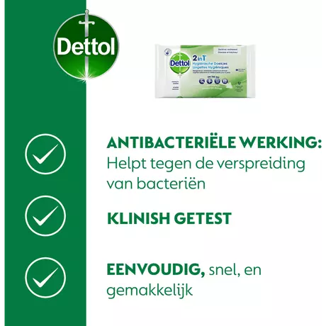Dettol 2-iIn-1 Hygienische Doekjes 12 stuks
