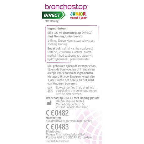 Bronchostop Direct Junior Hoestdrank met Honing 120 ML