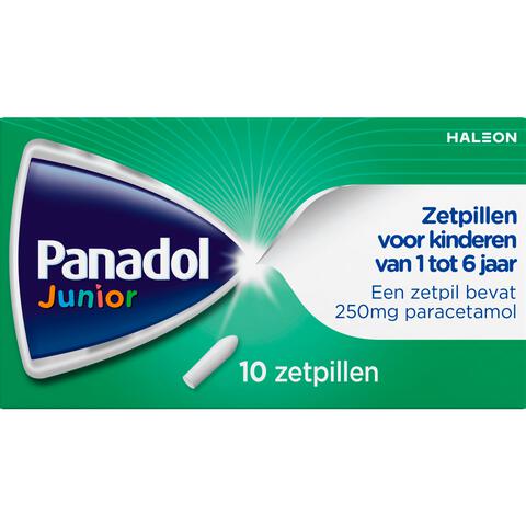 Panadol Junior Zetpillen 250 mg Paracetamol voor kinderen van 1 tot 6 jaar 10 stuks