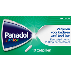 Panadol Junior Zetpillen 250 mg Paracetamol voor kinderen van 1 tot 6 jaar 10 stuks