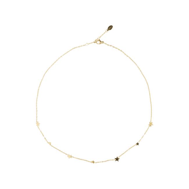 BiSjU Jewellery Ketting met Open Klaver en Parels Gold Plated - SS