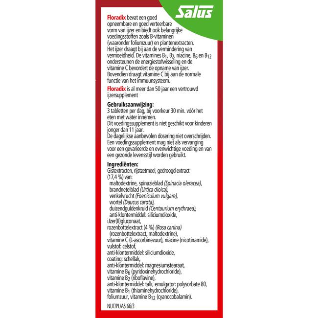 Salus Floradix Ijzer 147 Tabletten