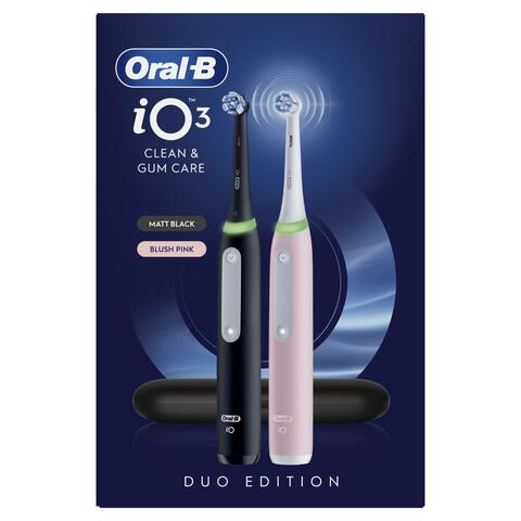Oral-B iO 3 Zwart & Roze Duo Elektrische Tandenborstels
