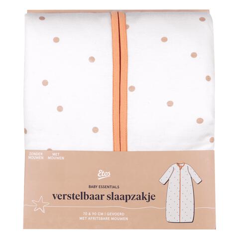 Etos Slaapzak met Afritsmouwen en Verstelbaar Wit Een Maat