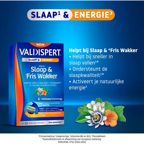 Valdispert Slaap & Fris Wakker Tabletten 24 stuks