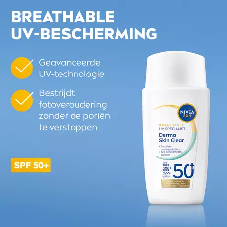 NIVEA SUN UV Face Derma Skin Clear Zonnebrand SPF 50+40 ML