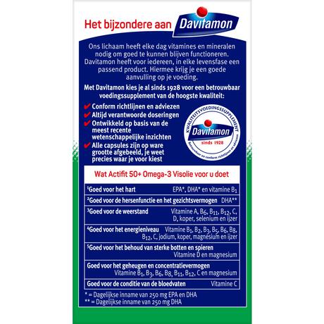 Davitamon Actifit 50+ Omega-3 Visolie Capsules