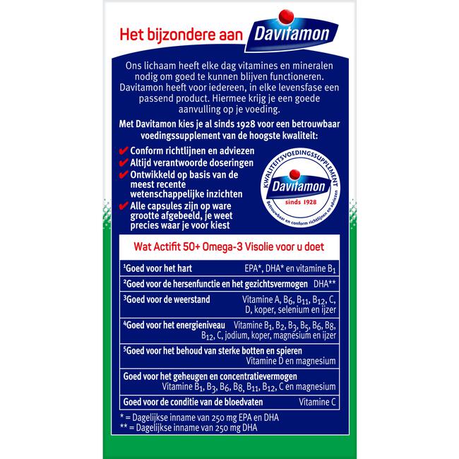 Davitamon Actifit 50+ Omega-3 Visolie Capsules