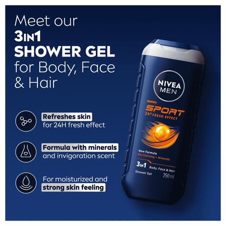 NIVEA MEN Sport 3-in-1 Douchegel 250 ML