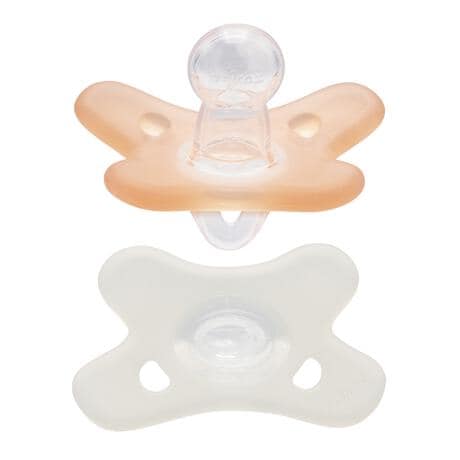 Difrax Fopspeen Natural Siliconen 0-6 M Blossom/White 2 stuks