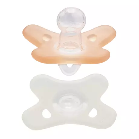 Difrax Fopspeen Natural Siliconen 0-6M Blossom/White 2 stuks
