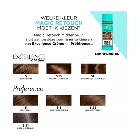 L'Oréal Paris Magic Retouch Camouflerende Uitgroeispray 3 Middenbruin 75 ML