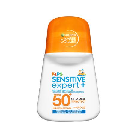 Garnier Ambre Solaire Sensitive Expert Kids Gekleurde Roll-on SPF50+ 50 ML