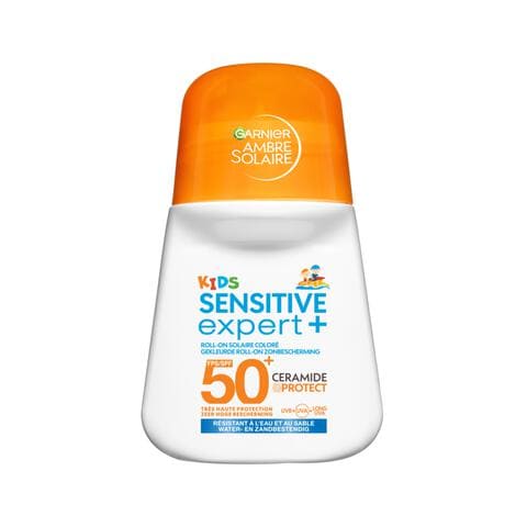 Garnier Ambre Solaire Sensitive Expert Kids Gekleurde Roll-on SPF50+ 50 ML