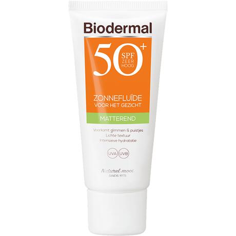 Biodermal Matterend Zonnefluïde Gezicht SPF50+ 40 ML