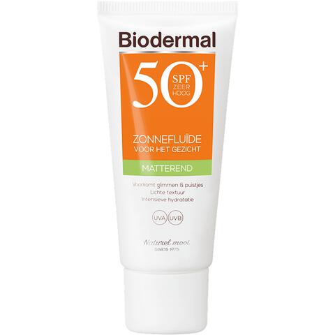 Biodermal Matterend Zonnefluïde Gezicht SPF50+ 40 ML