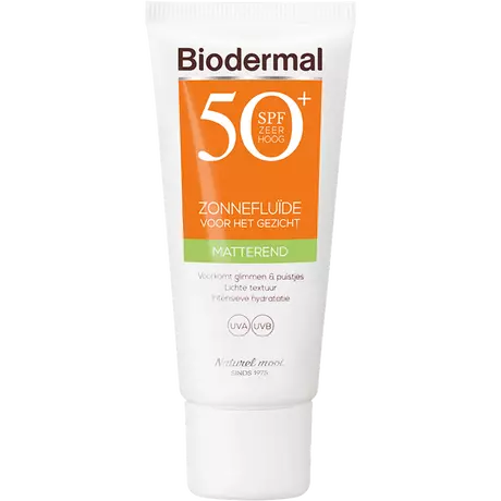 Biodermal Matterend Zonnefluïde Gezicht SPF50+ 40 ML