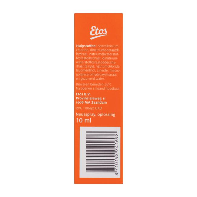 Etos Xylometazoline HCl Menthol 1 MG/ML Neusspray