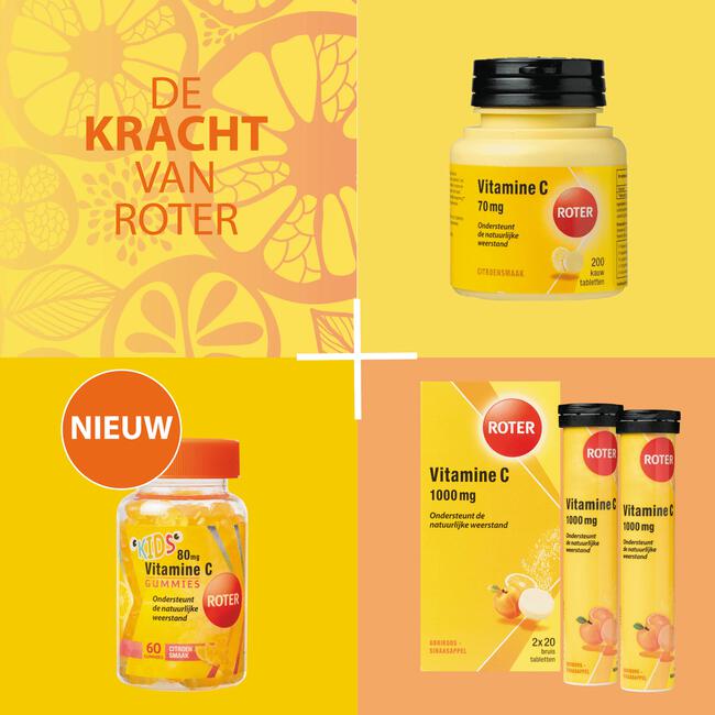 Roter Vitamine C 70 mg citroen 200 kauwtabletten