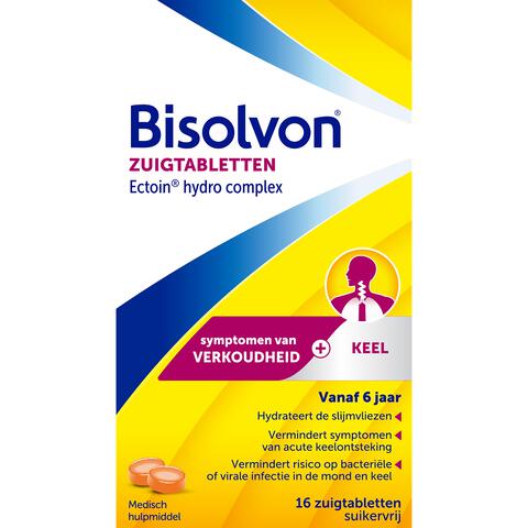 Bisolvon Droge Hoest en Keelpijn Zuigtabletten 16 stuks