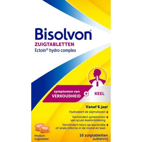 Bisolvon Droge Hoest en Keelpijn Zuigtabletten 16 stuks