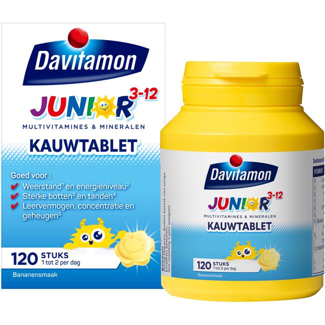 Davitamon Junior 3-12 Kauwtabletten Bananensmaak