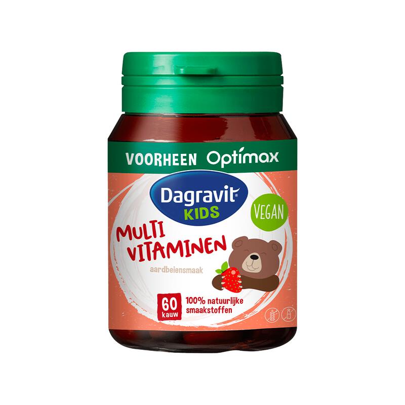 Dagravit Natural Kids Multi Aardbei Kauwtabletten 60 stuks
