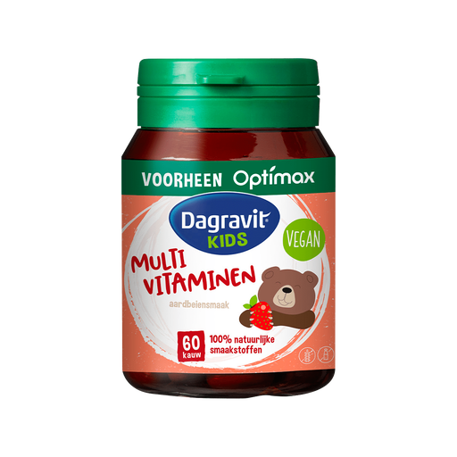 Dagravit Natural Kids Multi Aardbei Kauwtabletten 60 stuks